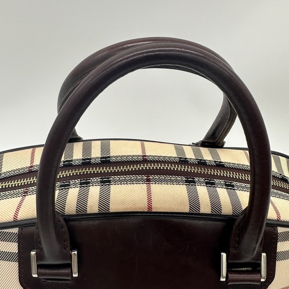 BURBERRY Classic Beige Nova Check Dome Bowler Bag - Picture 12 of 15